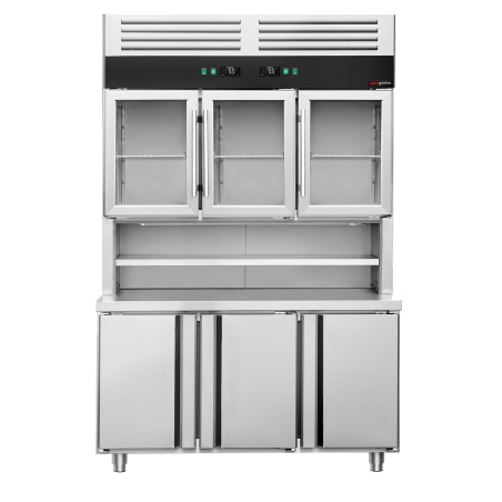 Холодильний стіл з настінною холодильною вітриною - 1350x800 мм GGM Gastro - 6