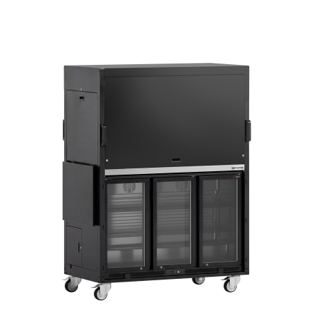 МОБИЛЬНАЯ КОКТЕЙЛЬНАЯ СТАНЦИЯ — С БАРНЫМ ХОЛОДИЛЬНИКОМ, РАБОЧЕЙ ПОВЕРХНОСТЬЮ, СТЕКЛЯННОЙ ВИТРИНОЙ И СВЕТОДИОДНЫМ ОСВЕЩЕНИЕМ GGM Gastro - 3