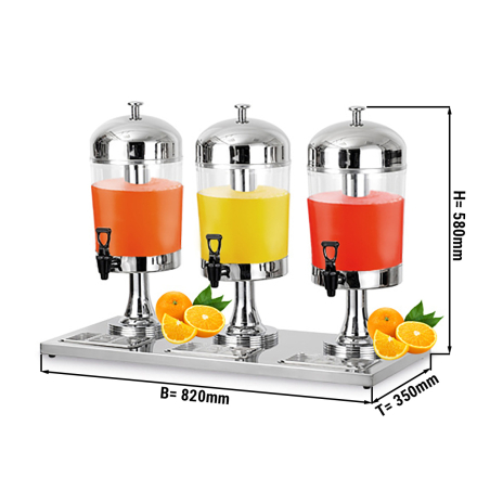 Диспенсер для соку з ніжками із нержавіючої сталі: 3x 8 л GGM Gastro - 1