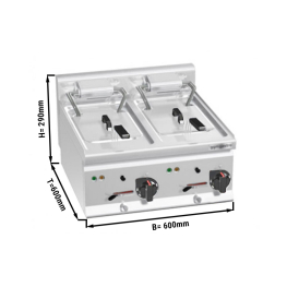 Фритюрниця електрична 10+10 літрів (18 кВт) GGM Gastro