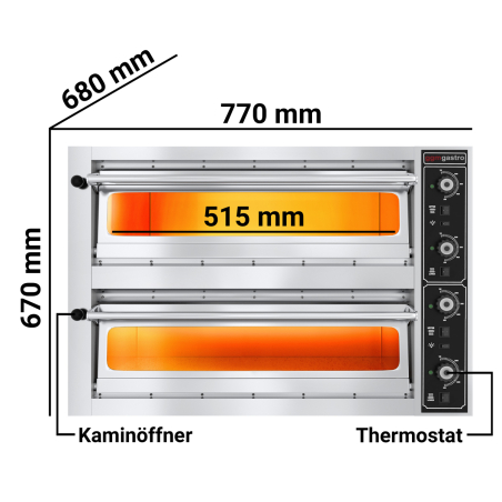 Піч для піци, 4+4 x 25 см, 2 камери - 1