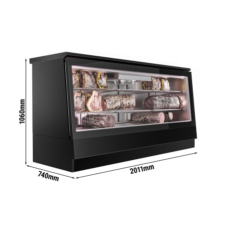Холодильна вітрина для презентації та зберігання дозрілого м’яса - чорна GGM Gastro - 2