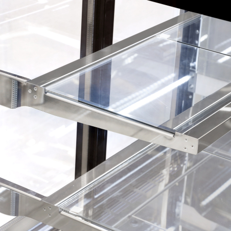 Холодильна вітрина кондитерська 0,9 m - 2 полиці - з прямим склом (LED) GGM Gastro - 7