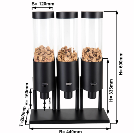 Диспенсер для мюсли - тройной / Ø 12 cm GGM Gastro - 1