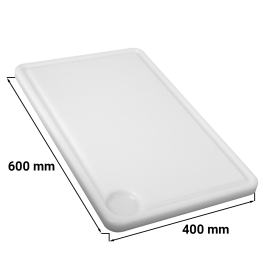 Дошка для нарізання з канавкою - 40 x 60 см - білий GGM Gastro