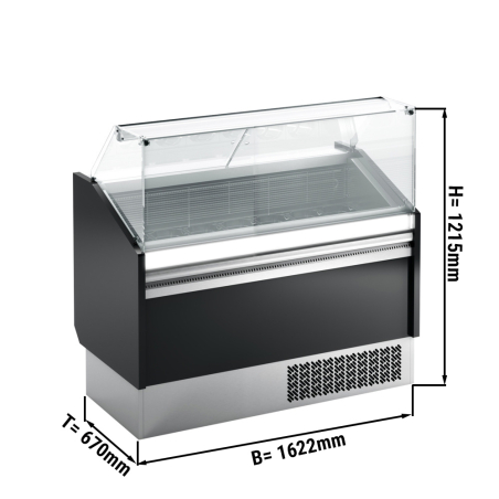 Вітрина для морозива – 1,622 x 0,67 м - чорний GGM Gastro - 1
