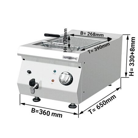 Фритюрниця 11,5 літрів / з краном зливу GGM Gastro - 1
