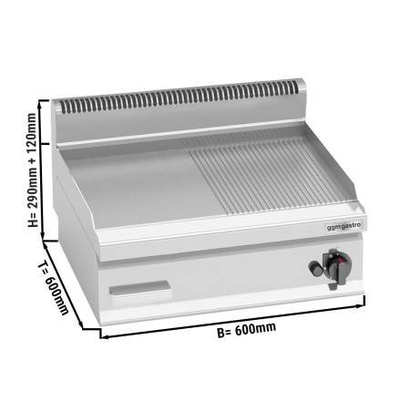 Поверхня жарова газова - гладко-рифлена (8 кВт) GGM Gastro - 1