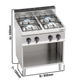 Плита газовая (4 конфорки / мощность: 21,5 кВт / автоподжиг) GGM Gastro