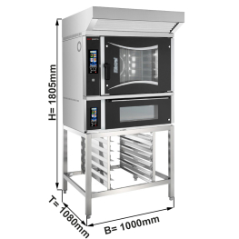 Электрическая конвекционная печь- 6 x EN 40 x 60 см - Вкл.Печь для пиццы, Вытяжка, Подставка  GGM Gastro