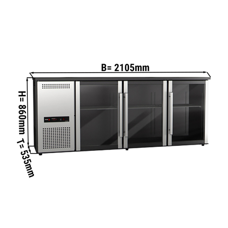 Холодильник барний для напоїв 510 літрів - з 3 скляними дверима GGM Gastro - 1