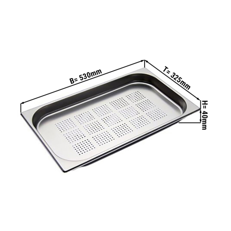 Гастроємність GN 1/1, перфорована - глибина 40 мм GGM Gastro - 1