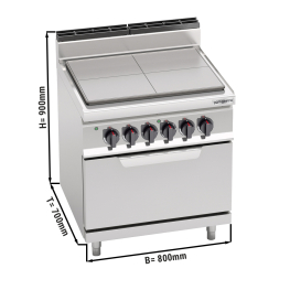 Плита електрична (9 кВт) + шафа духова електрична (7,5 кВт) GGM Gastro