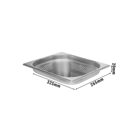 Гастроємність GN 1/2, перфорована - глибина: 20 мм GGM Gastro