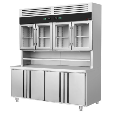 Холодильний стіл з настінною холодильною вітриною - 1800x700 мм GGM Gastro - 3