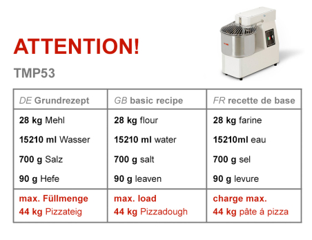 Тестомес (объём 53 л/44 кг) GGM Gastro - 4