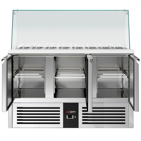 Саладетта со стекл.витриной PREMIUM 1,37 x 0,7 m - 3 стекл.двери / объем: 368л GGM Gastro - 4