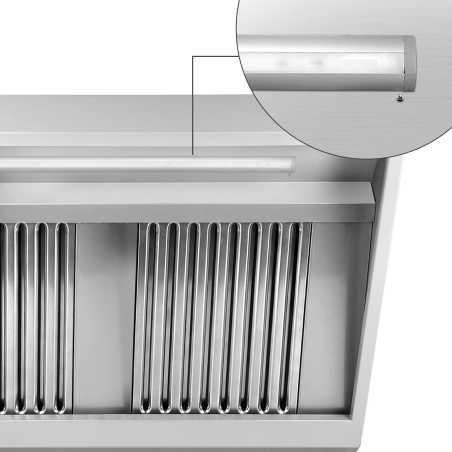 Зонт вытяжной пристенный 2,6 м (мотор, регулятор, фильтр, лампа) GGM Gastro - 4