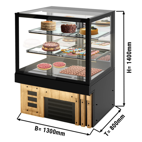 Вітрина кондитерська - 1,3 x 0,8 м GGM Gastro - 1