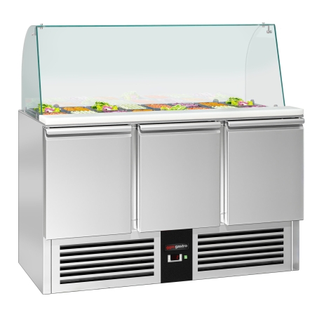 Саладетта со стекл.витриной PREMIUM 1,37 x 0,7 m - 3 стекл.двери / объем: 368л GGM Gastro - 3