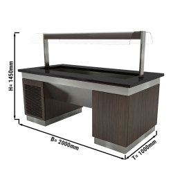 Салат-бар холодильний - 2,0 x 1,0 м - 5x GN 1/1 GGM Gastro