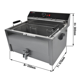 Фритюрниця електрична (з широкою корзиною) - 20,4 Л - з Ablasshahn GGM Gastro