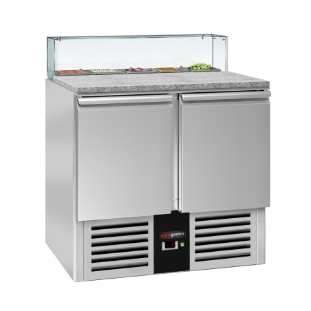 Холодильний стіл для піци зі скляною вітриною PREMIUM 0,9 x 0,7 m / 2 двері / 240 л GGM Gastro - 4