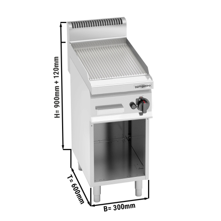 Поверхня жарова газова - рифлена (4 кВт) GGM Gastro - 1