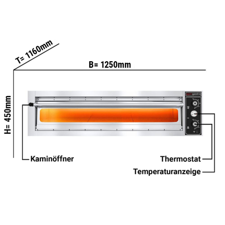 Печь для пиццы, 9 х 30 см, 1 камера, з шамотным камнем по всему периметру камеры - 1
