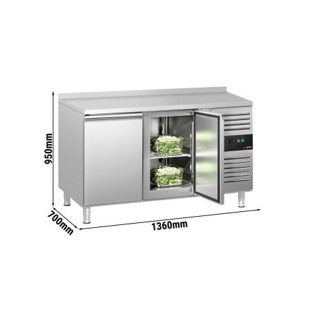 Холодильный стол с бортом ЕСО - 1,36 x 0,7 m / 2 двери GGM Gastro - 2