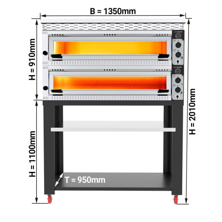 Піч для піци, 6 х 34 см, 1 камера, з витяжкою та підставкою - 1