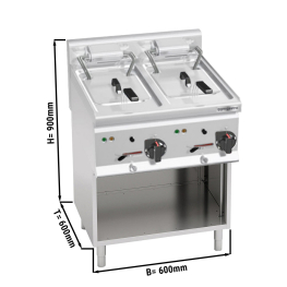 Фритюрниця електрична 10+10 літрів (18 кВт) GGM Gastro