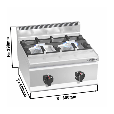 Плита (газовая / 2 конфорки) GGM Gastro - 1