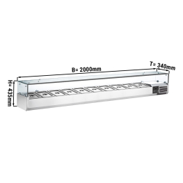 Холодильная витрина под гастроемкость PREMIUM - 2,0 x 0,34 m - для 10x 1/4 GN-Behälter GGM Gastro