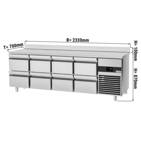Холодильный стол PREMIUM - 2.3 x 0.7 m (8 выдвижн.секций) GGM Gastro - 1