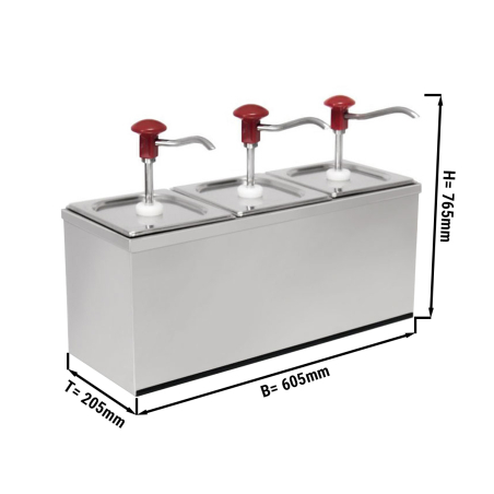 Набір соусниць зі станцією 3x 2 л GGM Gastro - 1