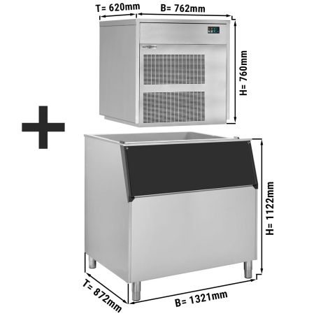 Льодогенератор лускатого льоду - 390 kg / 24 h - з контейнером GGM Gastro - 1