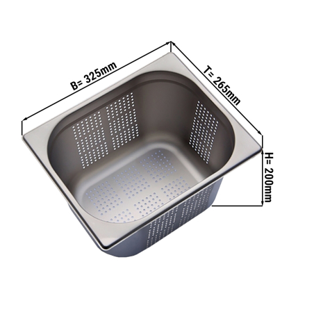 Гастроємність GN 1/2, перфорована - глибина: 200 мм GGM Gastro - 1