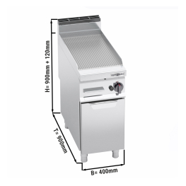 Поверхня жарова газова - рифлена (10 кВт) GGM Gastro