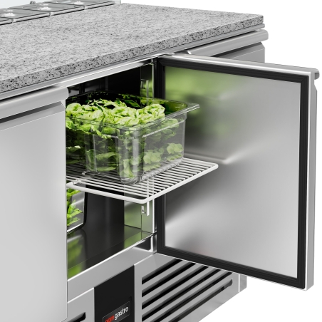 Холодильний стіл саладетта зі скляною вітриною PREMIUM 1,36 x 0,7 m / 3 двері / 368 л GGM Gastro - 11