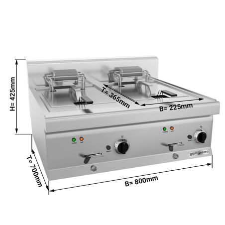 Фритюрниця електрична - 11,5 + 11,5 Л (18 kW) GGM Gastro - 1