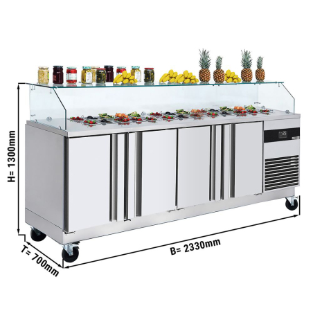 Саладетта со стекл.витриной - 2,33 x 0,7 m / 4 двери GGM Gastro - 1