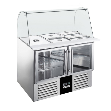 Саладетта PREMIUM - 0,9 x 0,7 - 2 скляних дверей GGM Gastro - 9