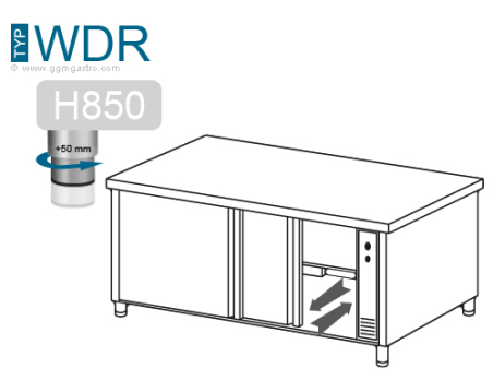 Стол тепловой PREMIUM 1,4 m / дверцы с обоих сторон GGM Gastro - 3