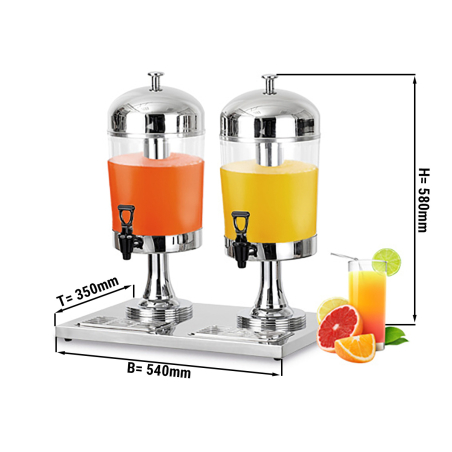 Диспенсер для соку з ніжками із нержавіючої сталі: 2x 8 л GGM Gastro - 1