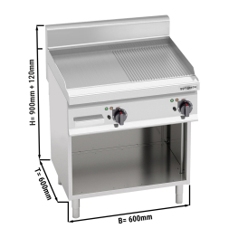 Поверхня жарова електрична - гладко-рифлена (8 кВт) GGM Gastro