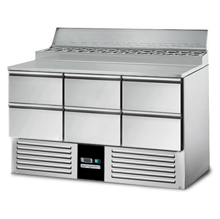Холодильный стол саладетта PREMIUM - 1,37 x 0,7 m / 6 выдвижн.секции / объем: 392 л GGM Gastro - 6