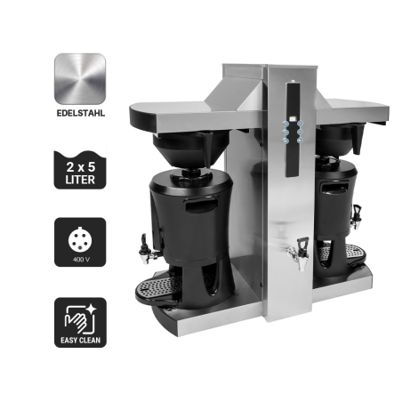Фильтр-кофеварка с подачей горячей воды - 2х5 л - 9 кВт - з 2 заваривальными элементами - 3