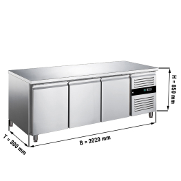 Холодильний стіл для пекрні PREMIUM - 2,0 x 0,8 m - 3 скляних дверей GGM Gastro