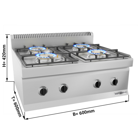Плита газовая с 4 конфорками (25 кВт) с автоподжигом GGM Gastro - 1